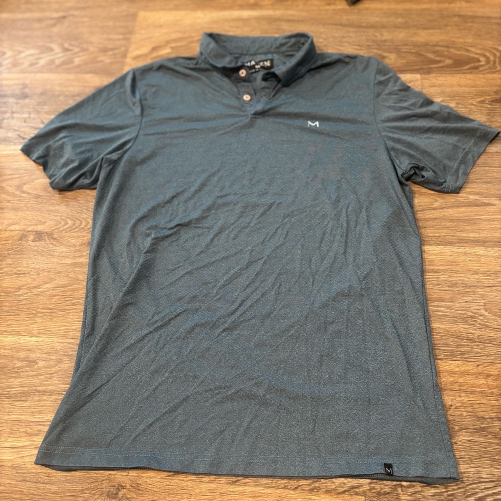 Maven Co-Op Essential Performance Stretch Polo Blue Reflecting Pond Men’s Medium - Picture 3 of 7